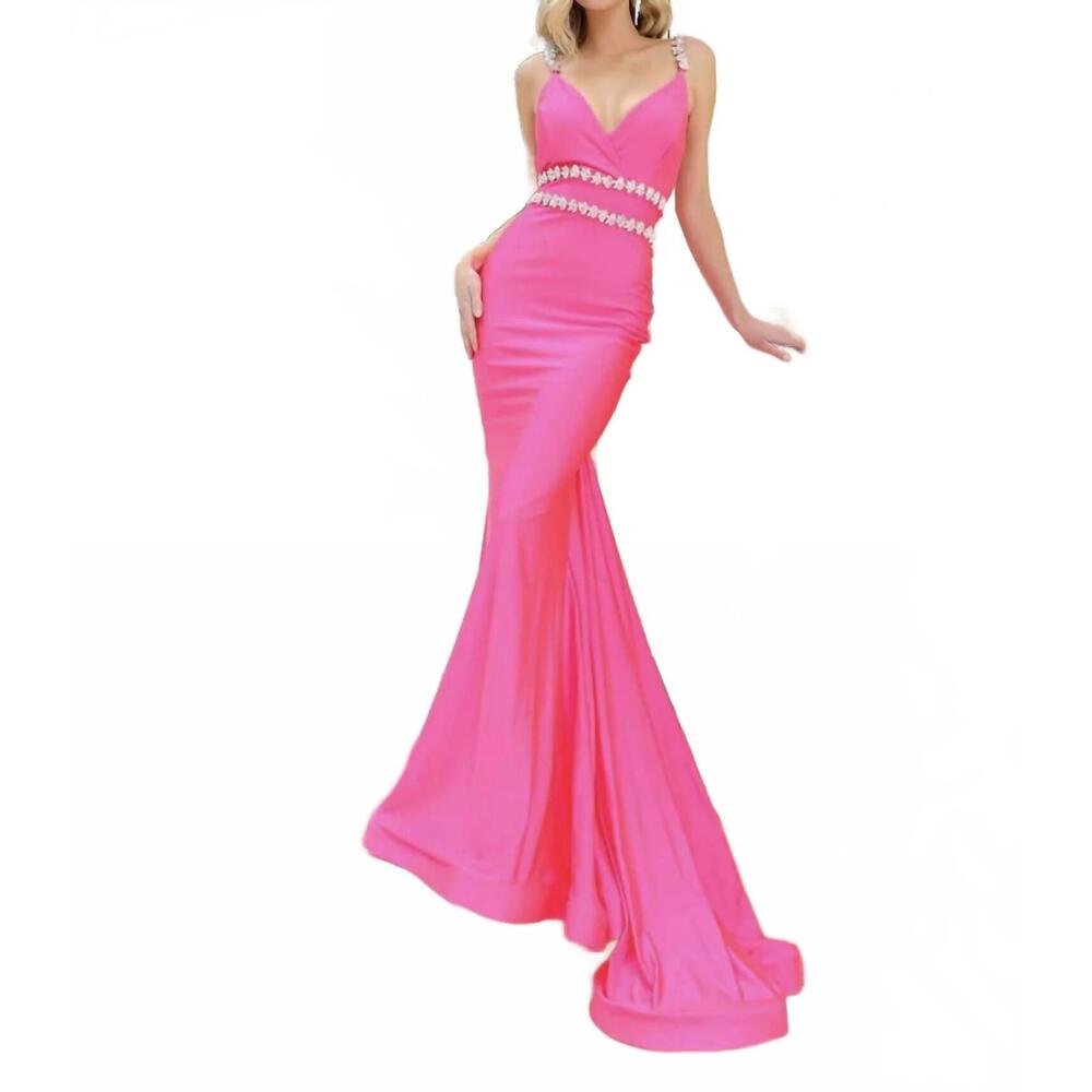 NEW JESSICA ANGEL backless mermaid formal dress in coral